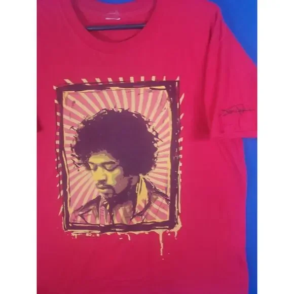 Vintage 2004 Jimi Hendrix T Shirt XL Red Hendrix Rock Men's Size XL - Picture 2 of 16